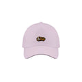 Pink cap with a logo on a white background