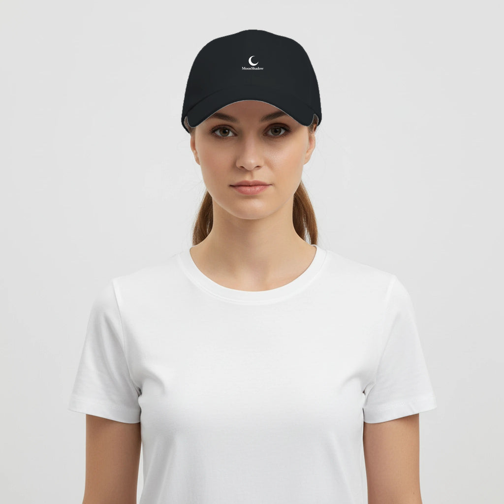 Woman wearing a black cap with 'G3 PRO' logo on a white background