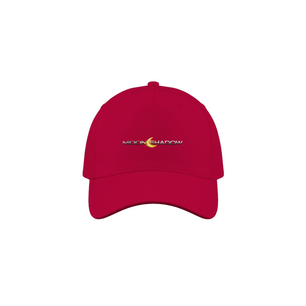 Red cap with 'Moonshadow' logo on a white background