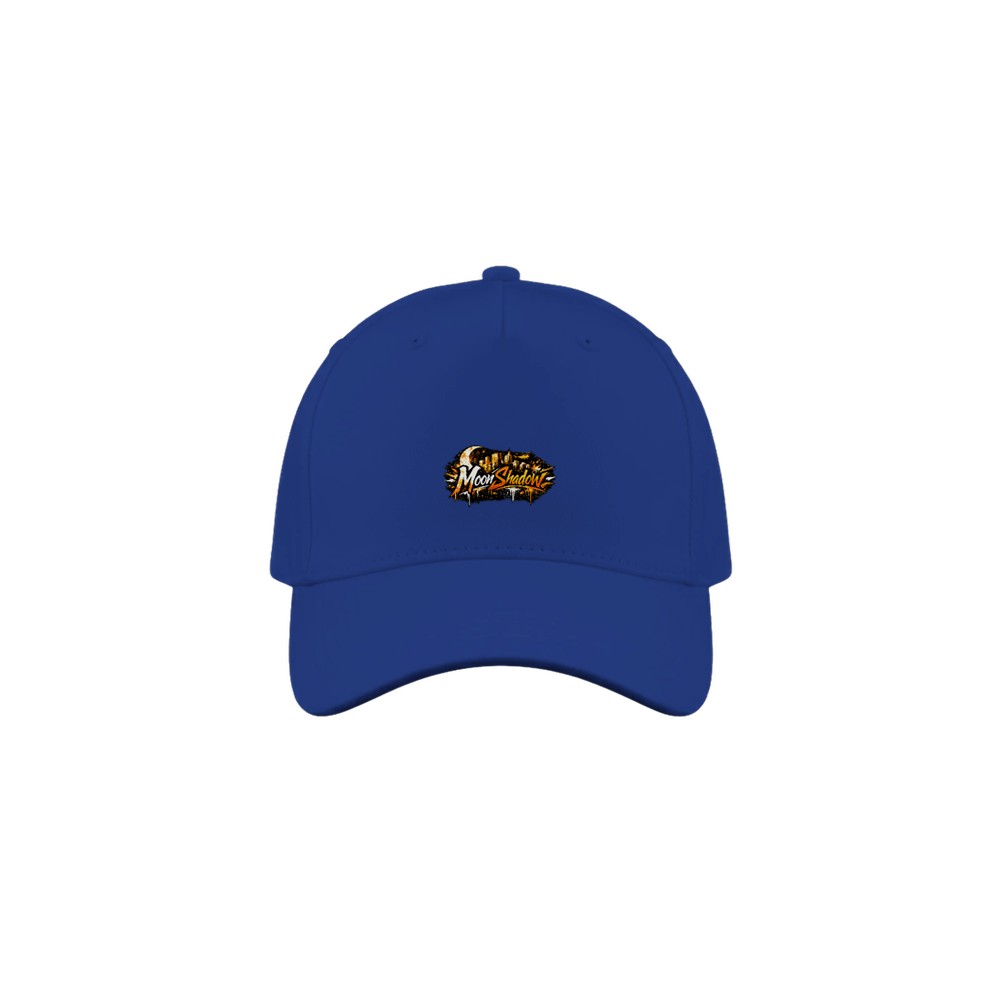 Blue cap with a logo on a white background