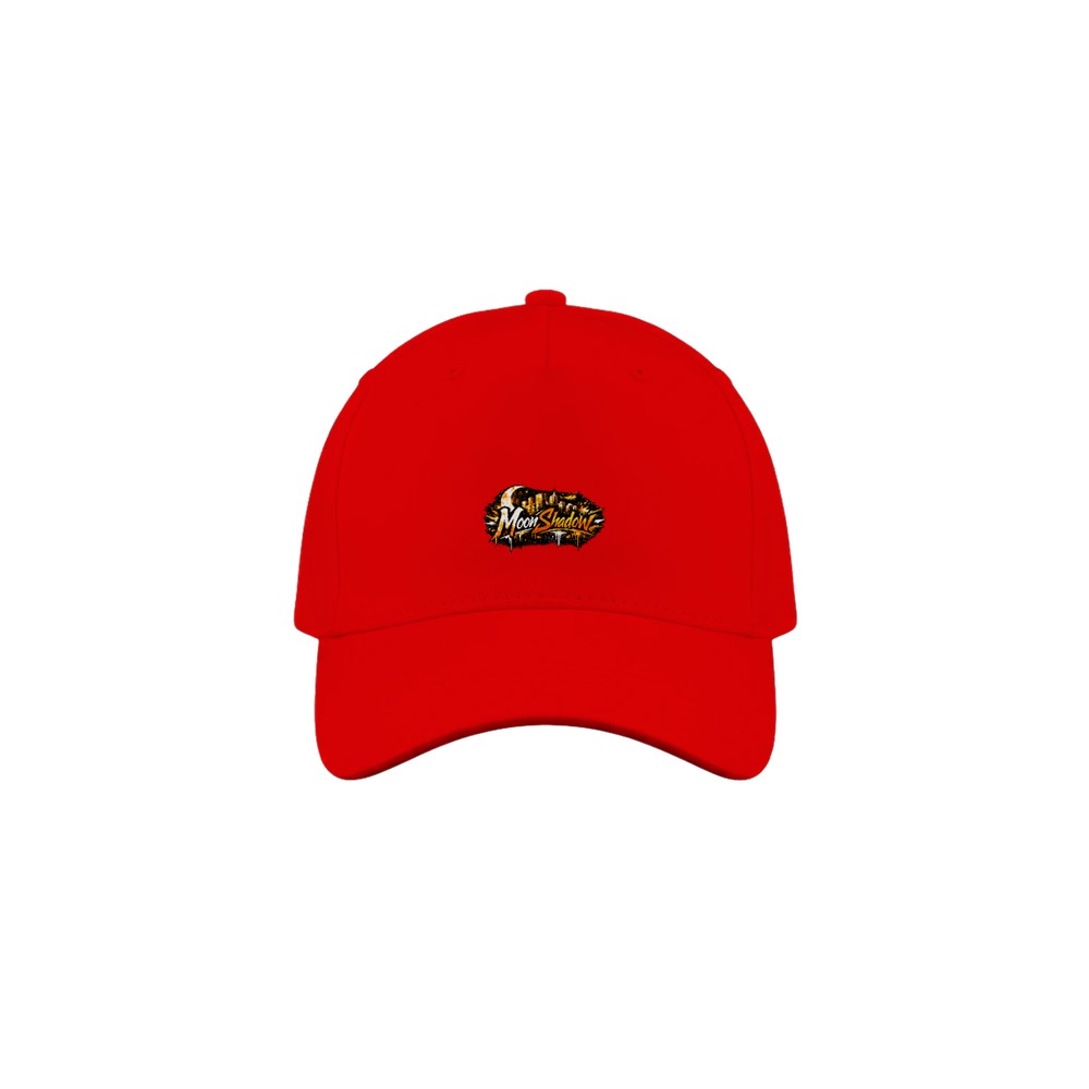 Red cap with a logo on a white background