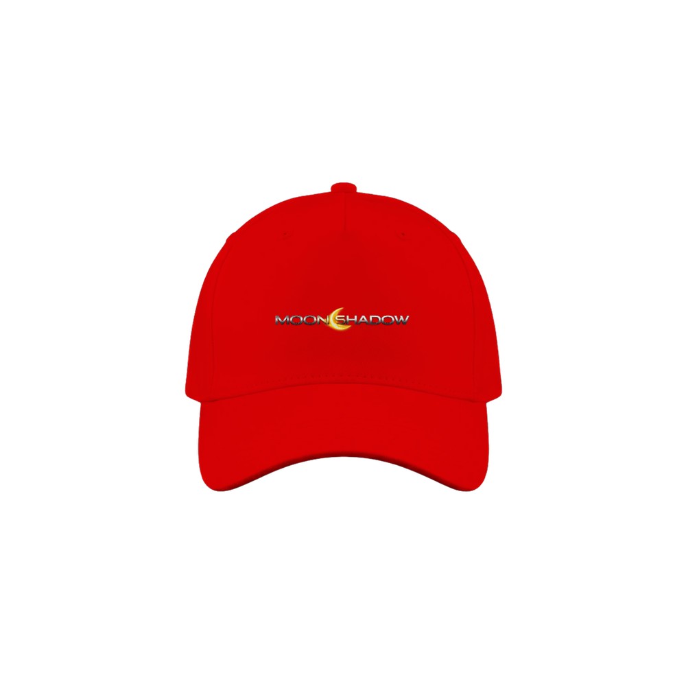bright Red cap with 'Moonshadow' logo on a white background