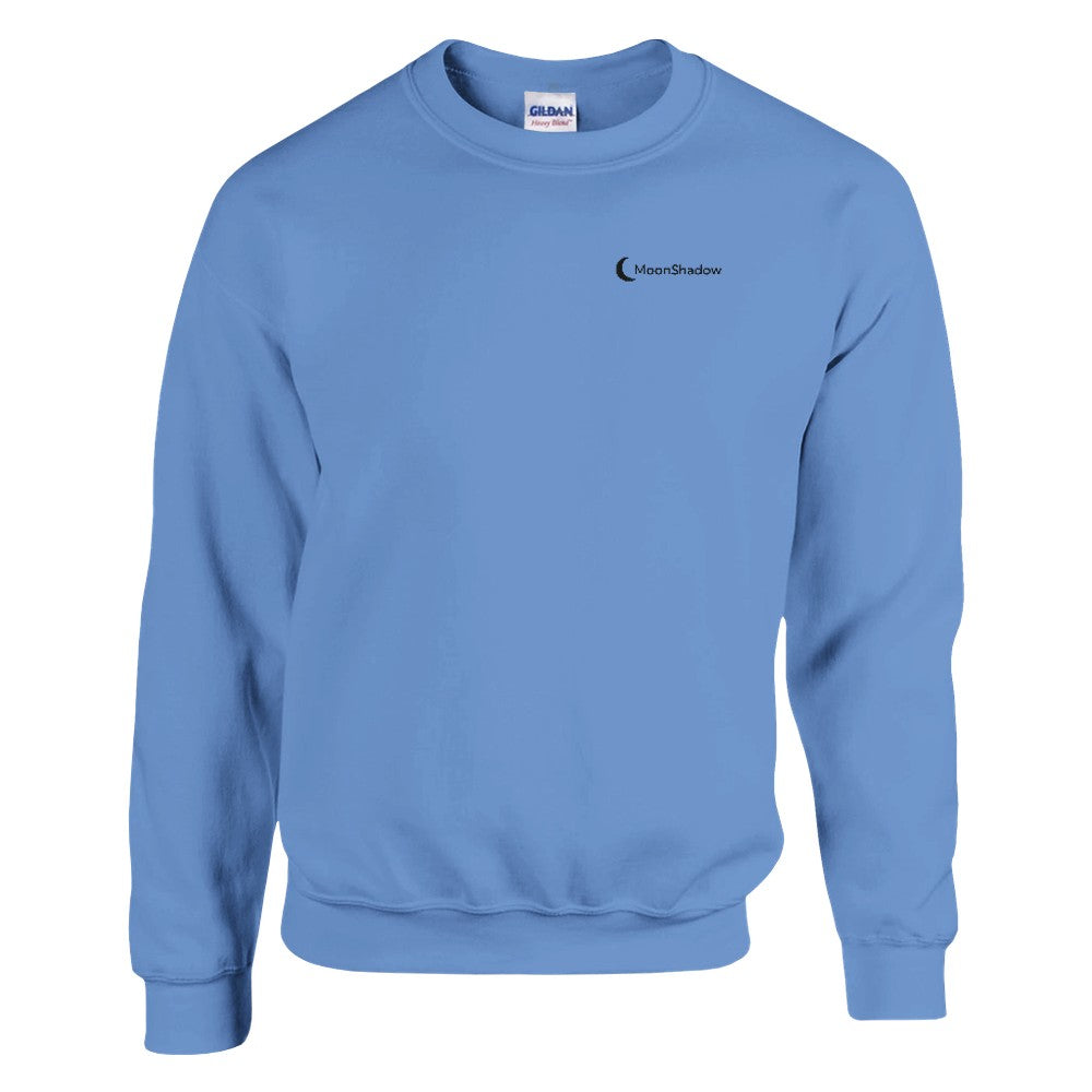 Light blue sweatshirt with a logo on the chest against a white background