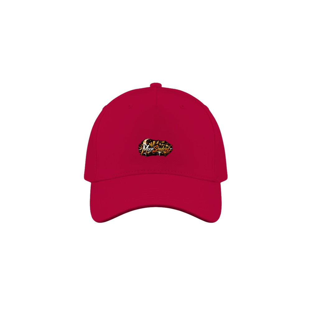 Red cap with a logo on a white background