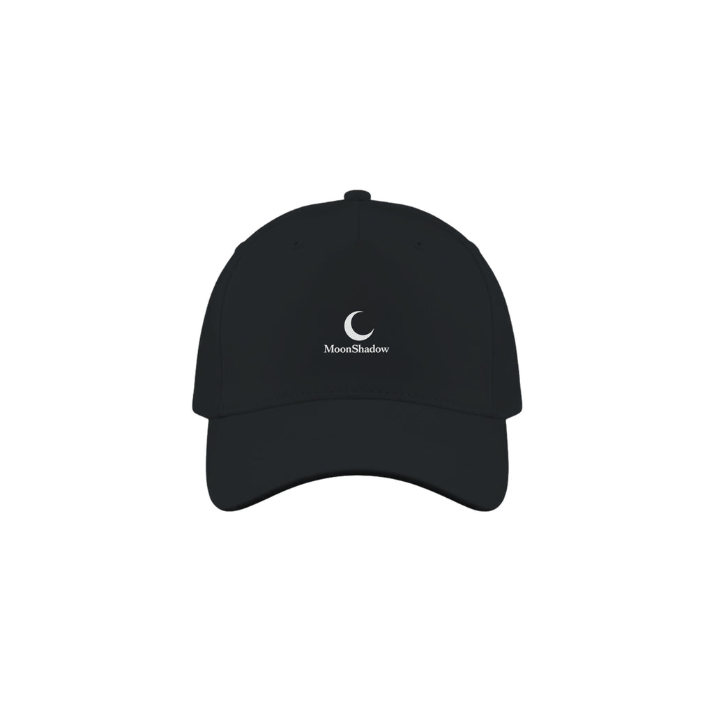 Black cap with 'MoonShadow' logo on a white background