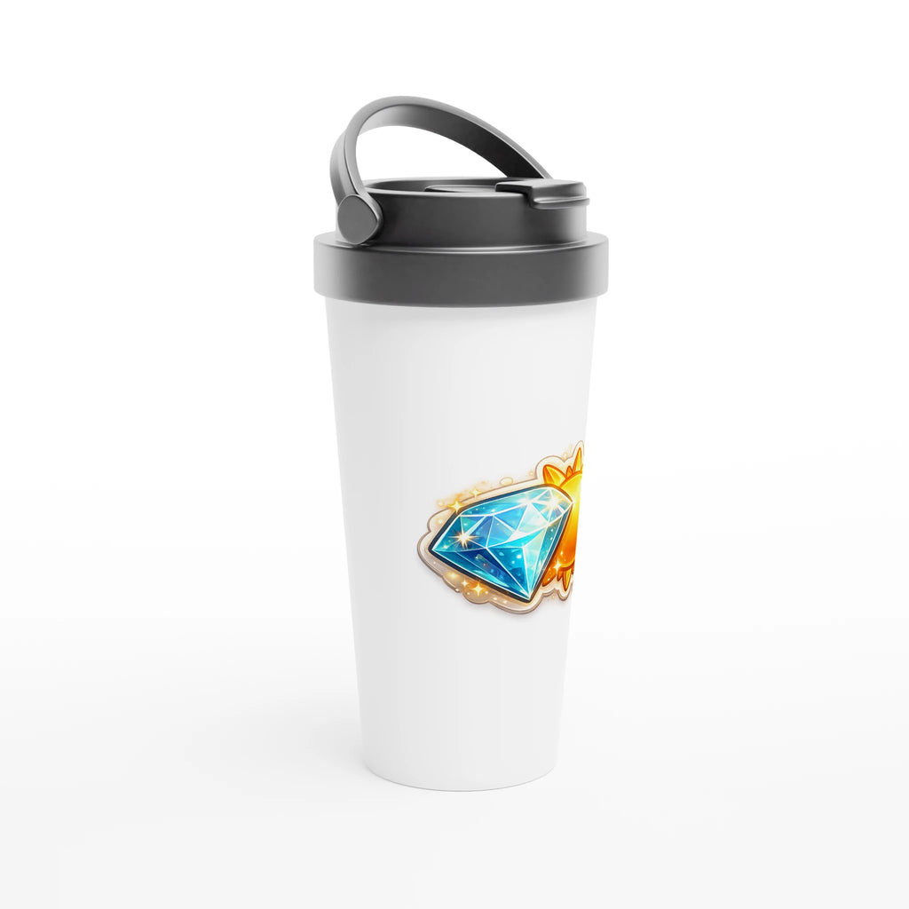 Diamond & Sun white 15oz stainless steel travel mug - insulated with lid