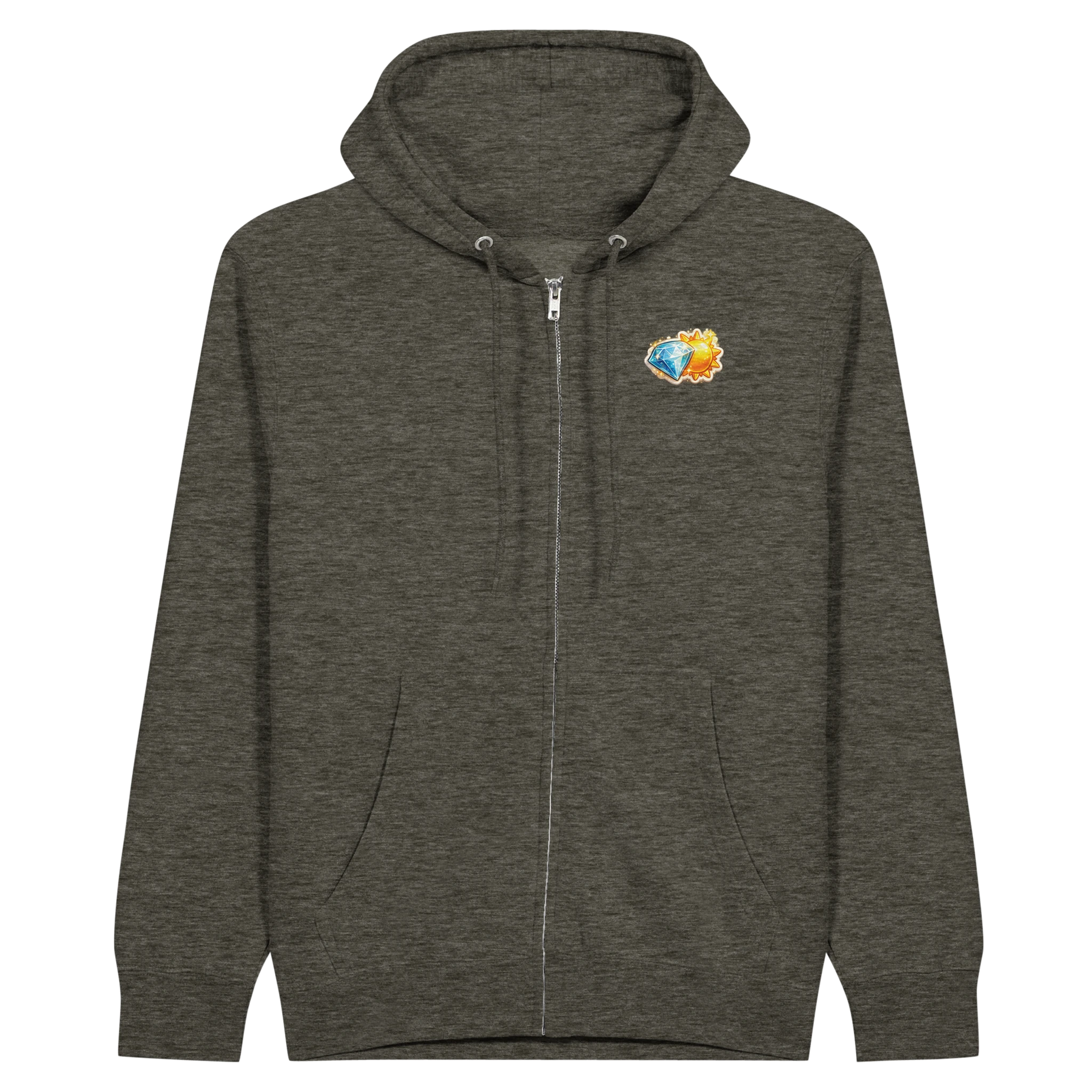 Diamond & Sun zip hoodie in charcoal heather