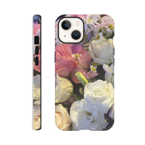 Phone case with floral design on a white background