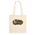 Beige tote bag with 'MoonShadow' logo on a white background