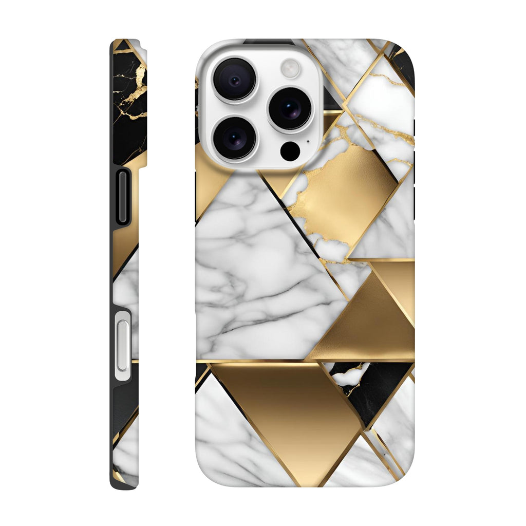 Gold leaf marble pattern phone case with glossy finish