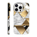 Gold leaf marble pattern phone case with glossy finish
