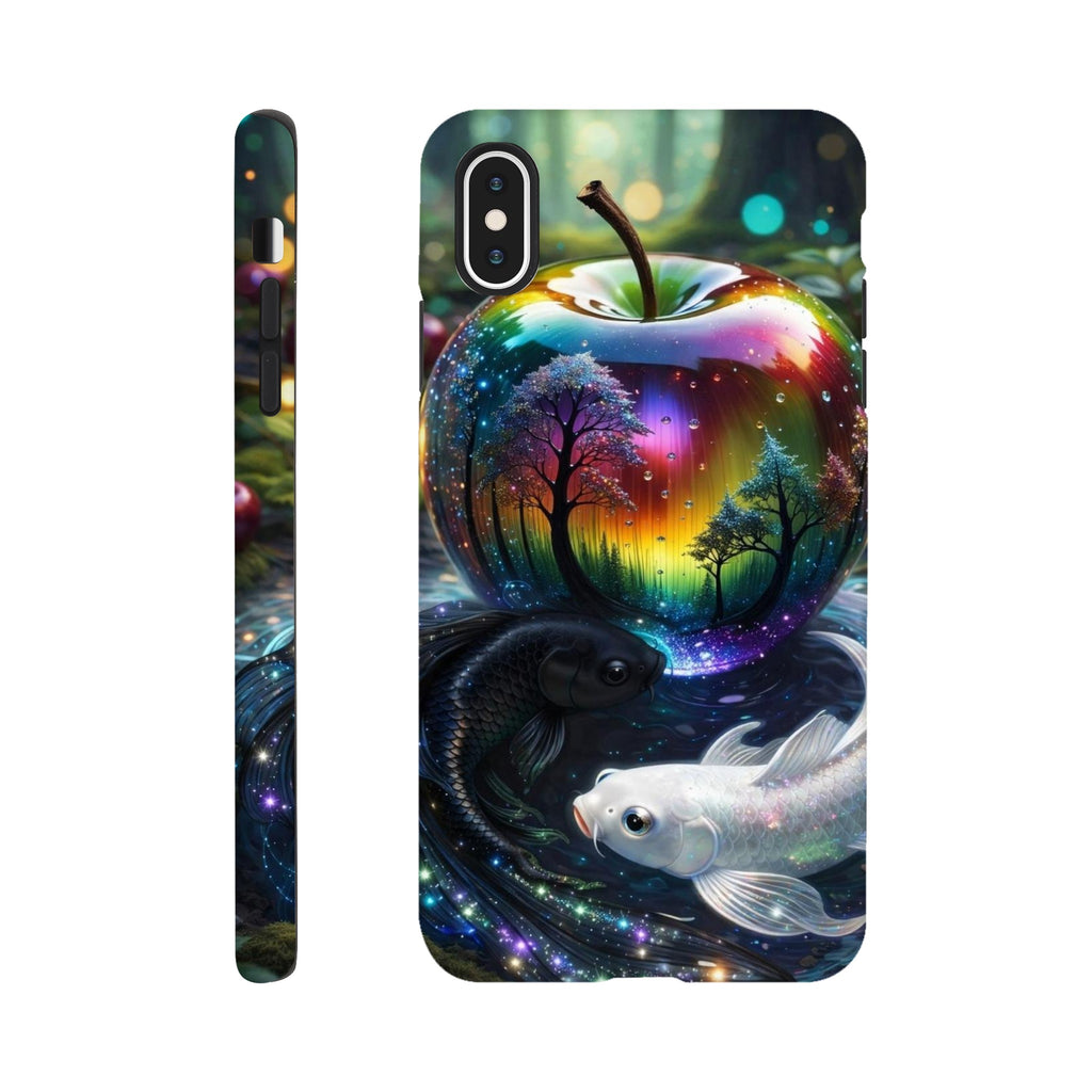Glass apple and fish phone case with glossy finish