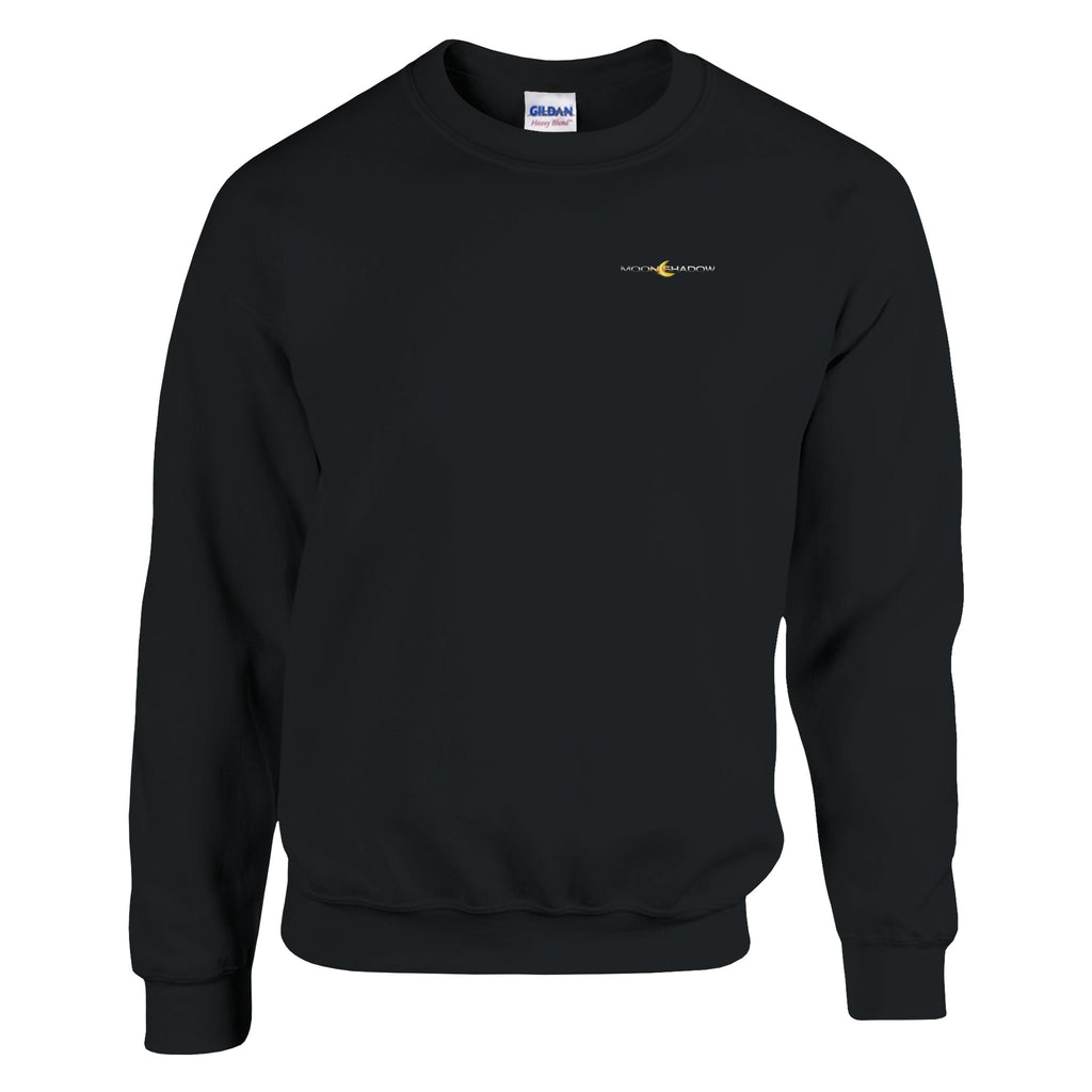 Black sweatshirt with text on a white background