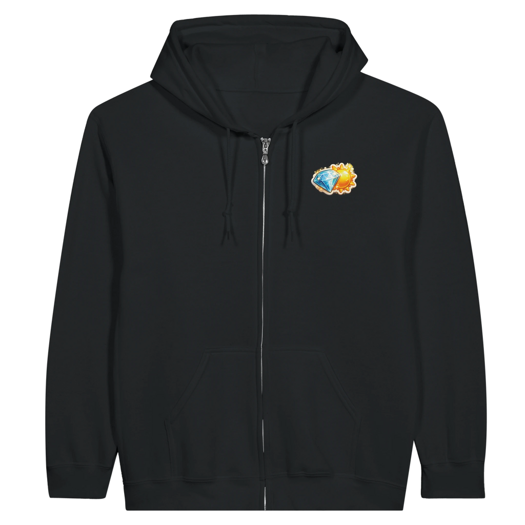 Diamond & Sun zip hoodie in black