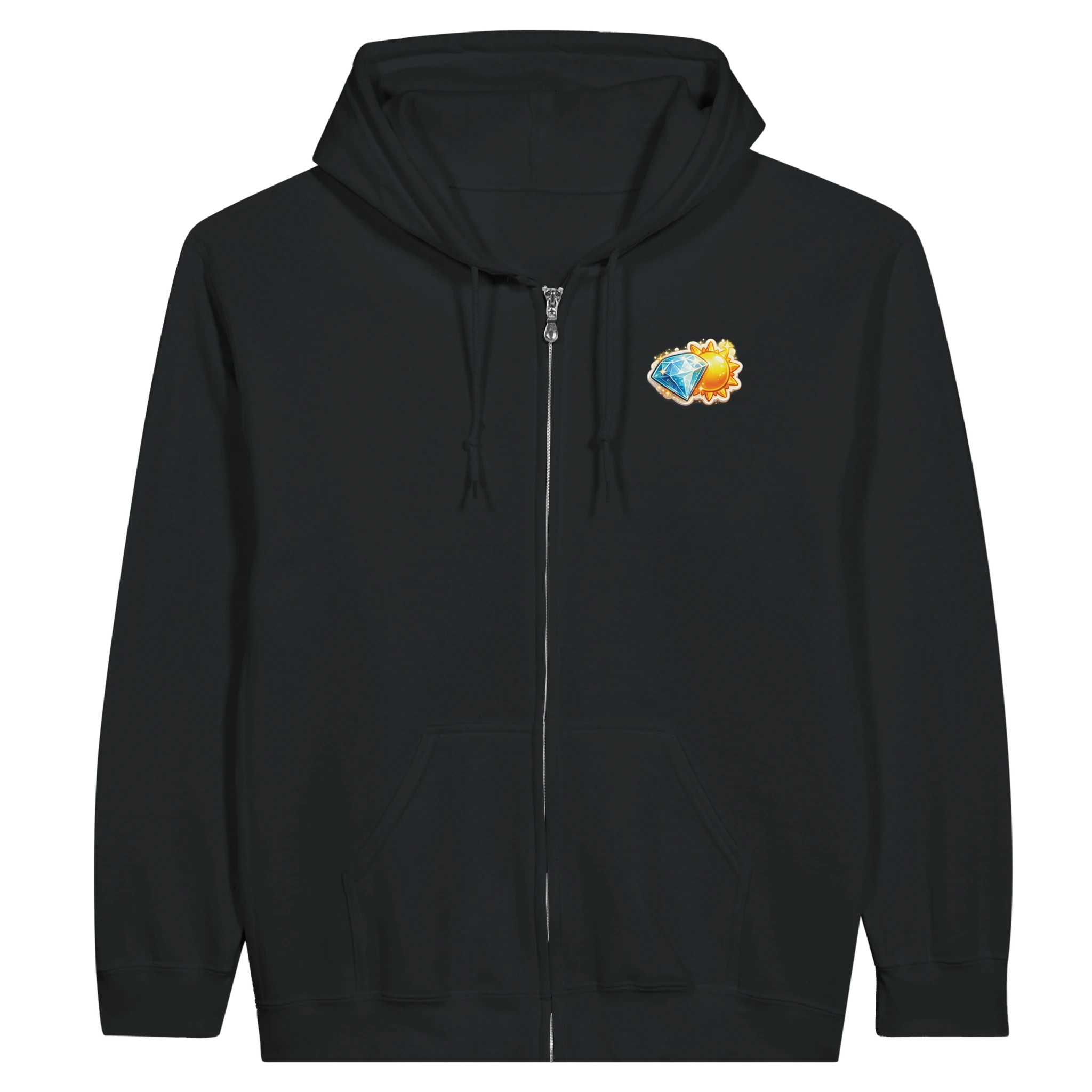 Diamond & Sun zip hoodie in black