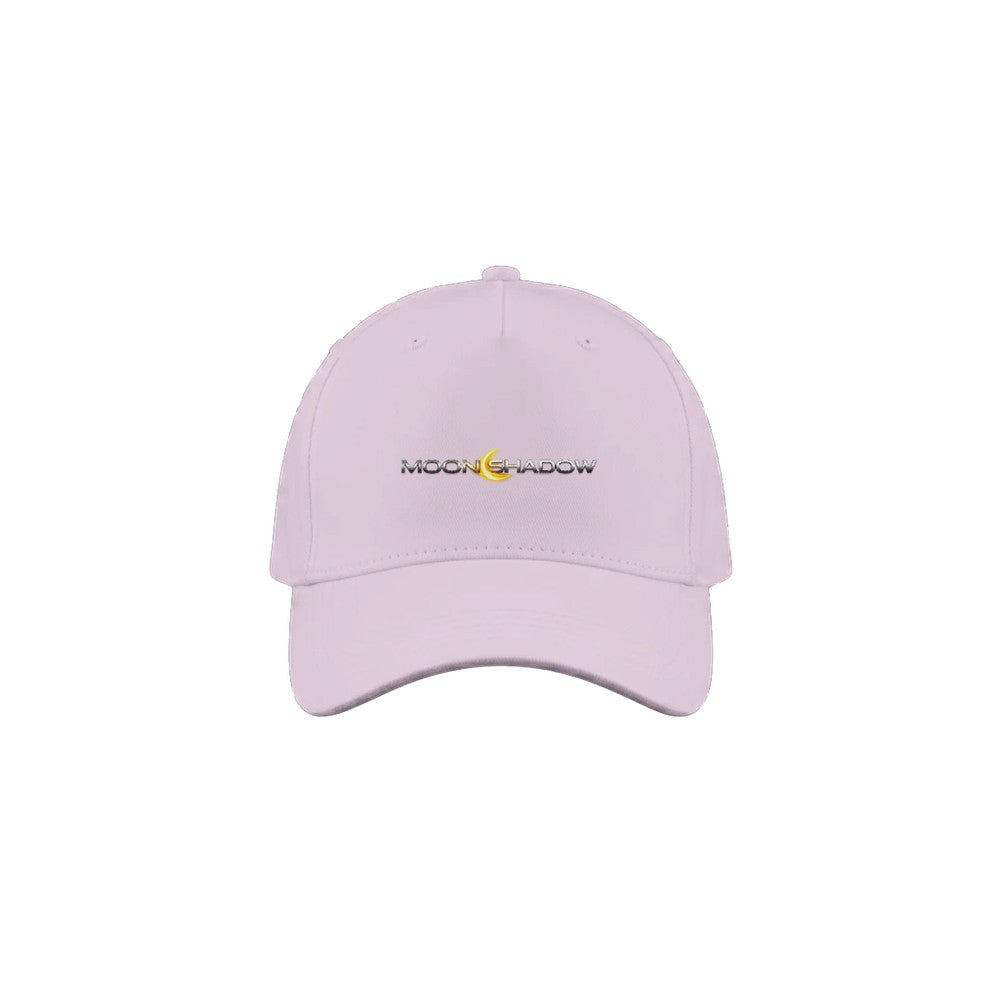 Pink cap with 'MOONSHADOW' logo on a white background