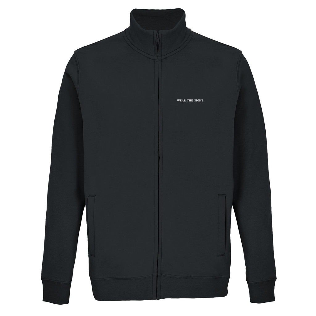 Gray zip-up hoodie on a white background