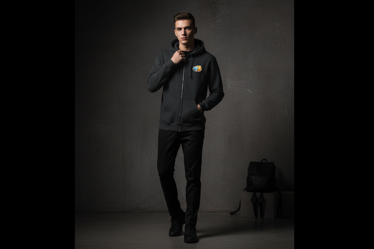 Diamond & Sun Classic Unisex Zip Hoodie lifestyle shot