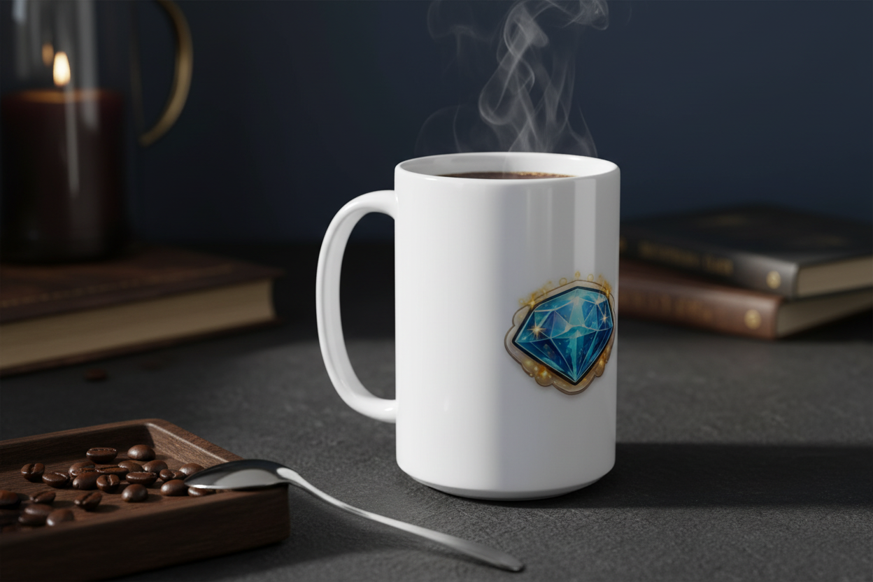Diamond & Sun White 15oz Ceramic Mug Lifestyle
