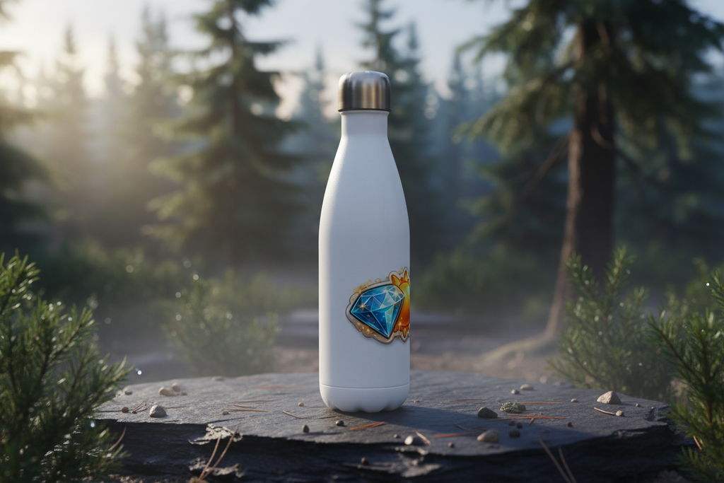 Diamond & Sun White 17oz Water Bottle Lifestyle