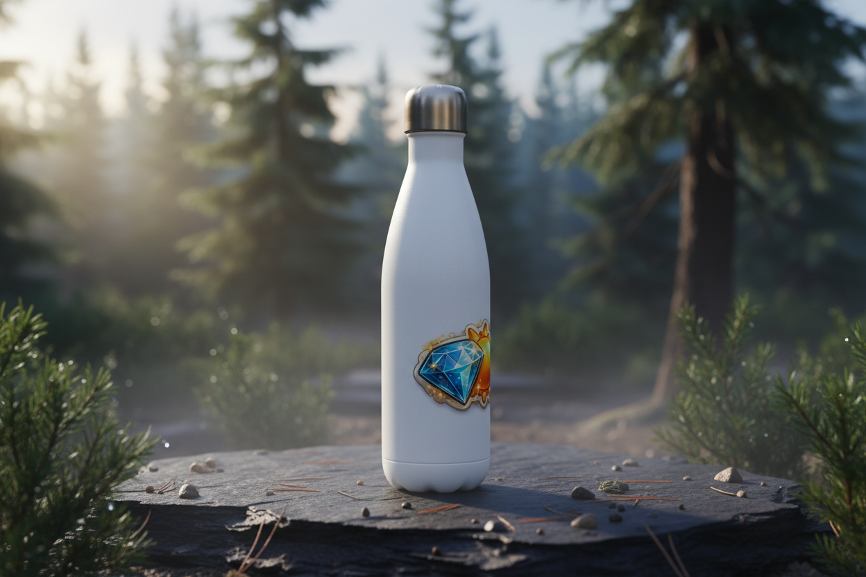 Diamond & Sun White 17oz Water Bottle Lifestyle