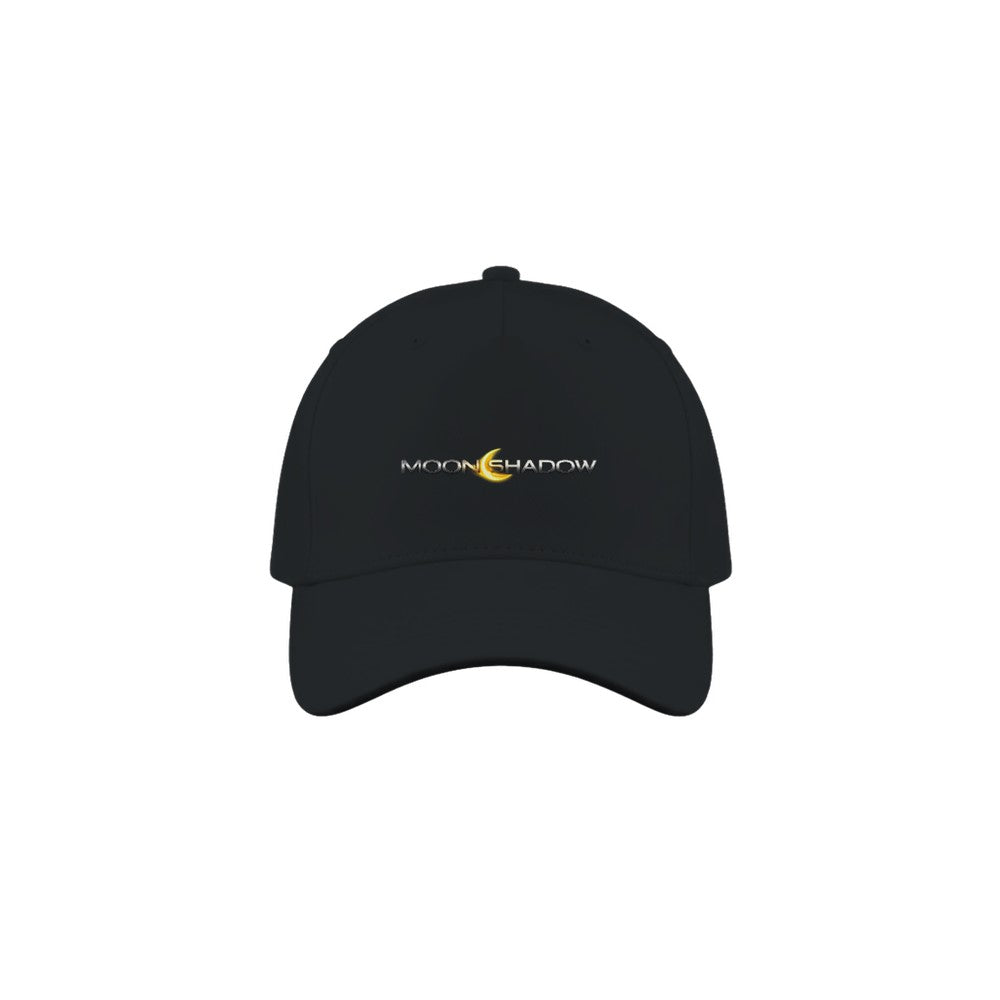 Black cap with 'Moonshadow' logo on a white background