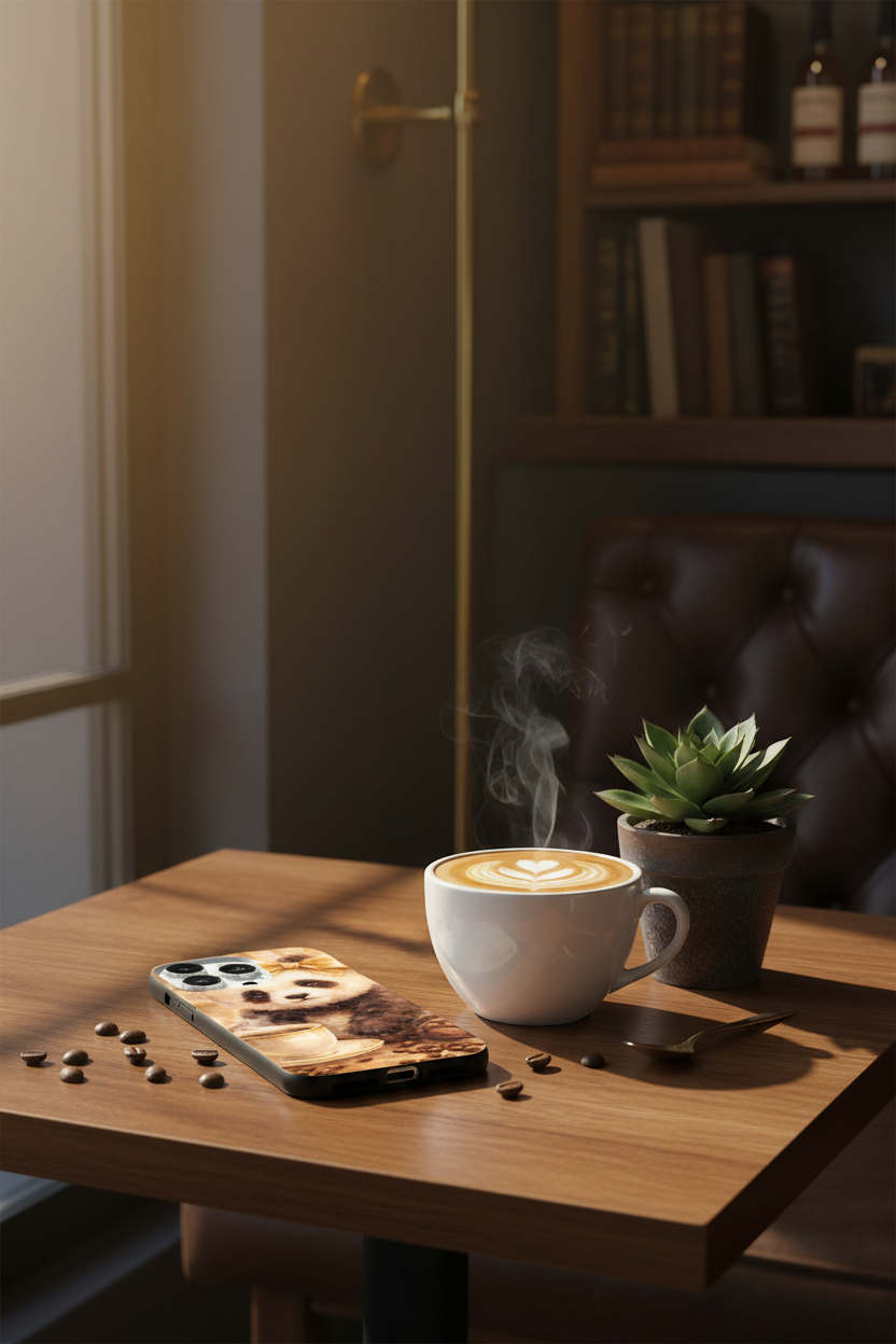 Panda Drinking Coffee - Café Lifestyle
